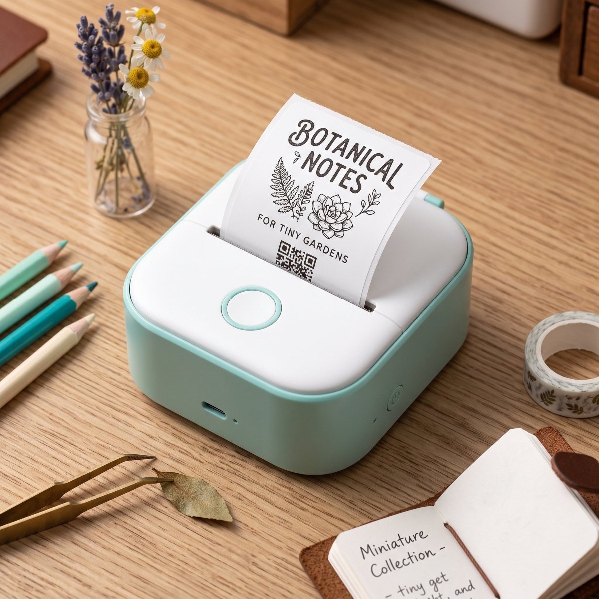 Drukarka Etykiet Termiczna Bluetooth – Przenośna, Bez Tuszu do Domu i Biura