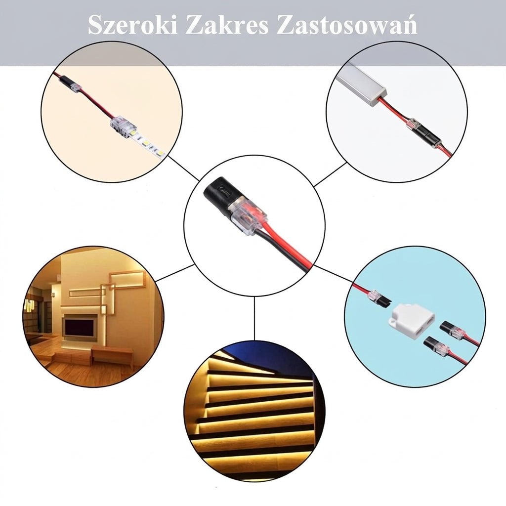 Dwuprzewodowe Złącze Elektryczne z Blokadą do Przewodów 0,08–2,5 mm² – Wielokrotnego Użytku, 100 Sztuk 5