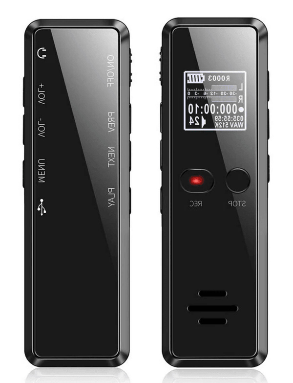 Dyktafon Cyfrowy z Automatycznym Nagrywaniem – 16 GB Pamięci, Przenośny z Ładowaniem USB 0