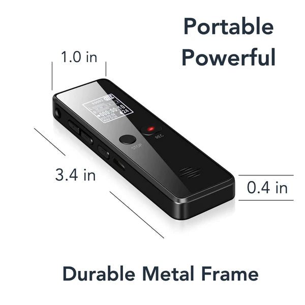 Dyktafon Cyfrowy z Automatycznym Nagrywaniem – 16 GB Pamięci, Przenośny z Ładowaniem USB 3