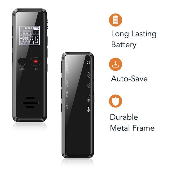 Dyktafon Cyfrowy z Automatycznym Nagrywaniem – 16 GB Pamięci, Przenośny z Ładowaniem USB 5
