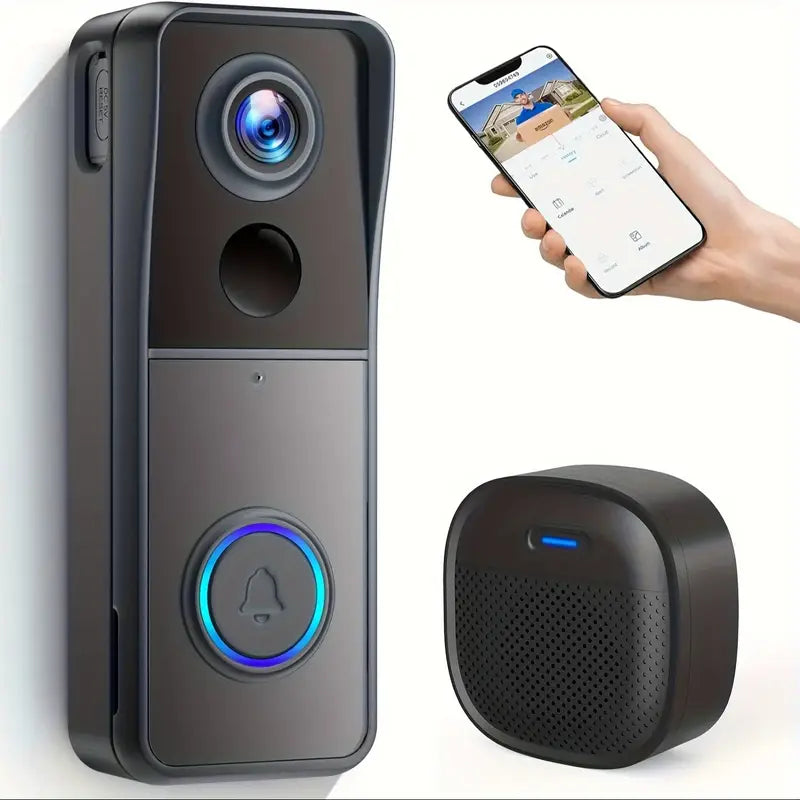 Dzwonek Wideo Bezprzewodowy Wi-Fi HD 1080P z Dwustronną Komunikacją i Baterią 4400 mAh 0