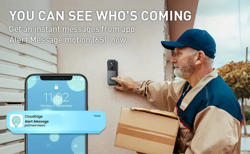 Dzwonek Wideo Bezprzewodowy Wi-Fi HD 1080P z Dwustronną Komunikacją i Baterią 4400 mAh 7