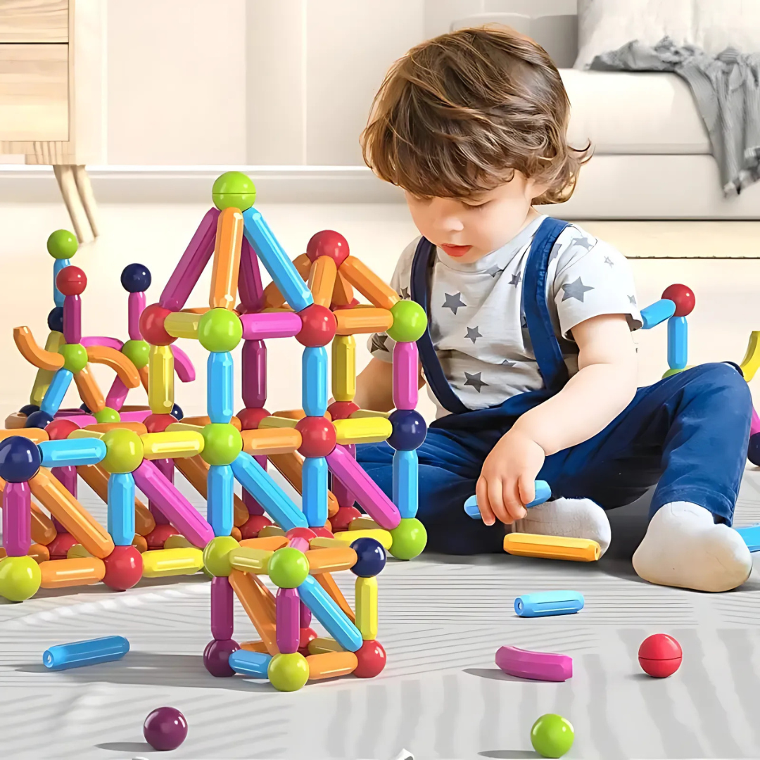 Edukacyjny Zestaw Klocków Magnetycznych dla Dzieci - Kreatywna Zabawa 3D 0