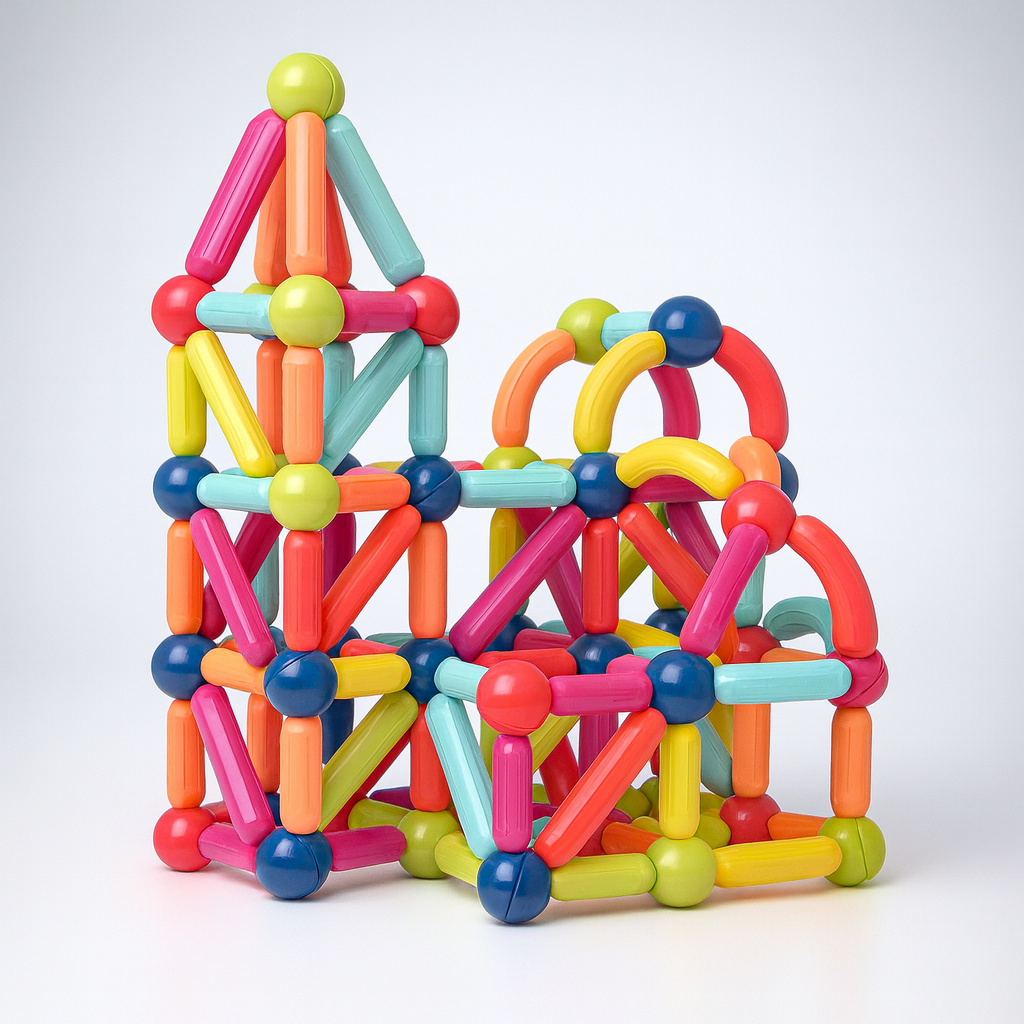 Edukacyjny Zestaw Klocków Magnetycznych dla Dzieci - Kreatywna Zabawa 3D 3