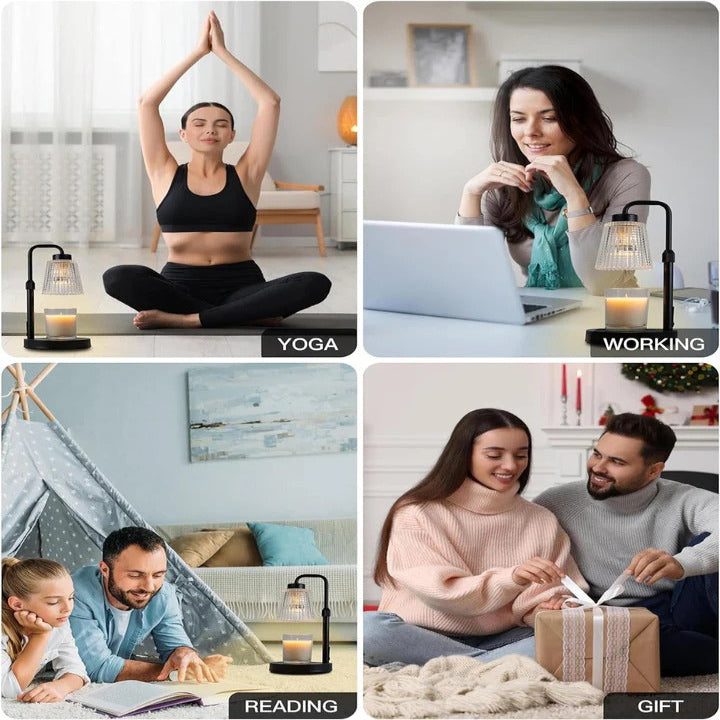 Elegancka Lampa Podgrzewająca Świecę z Regulacją Jasności i Timerem - Bezpieczna i Stylowa 6