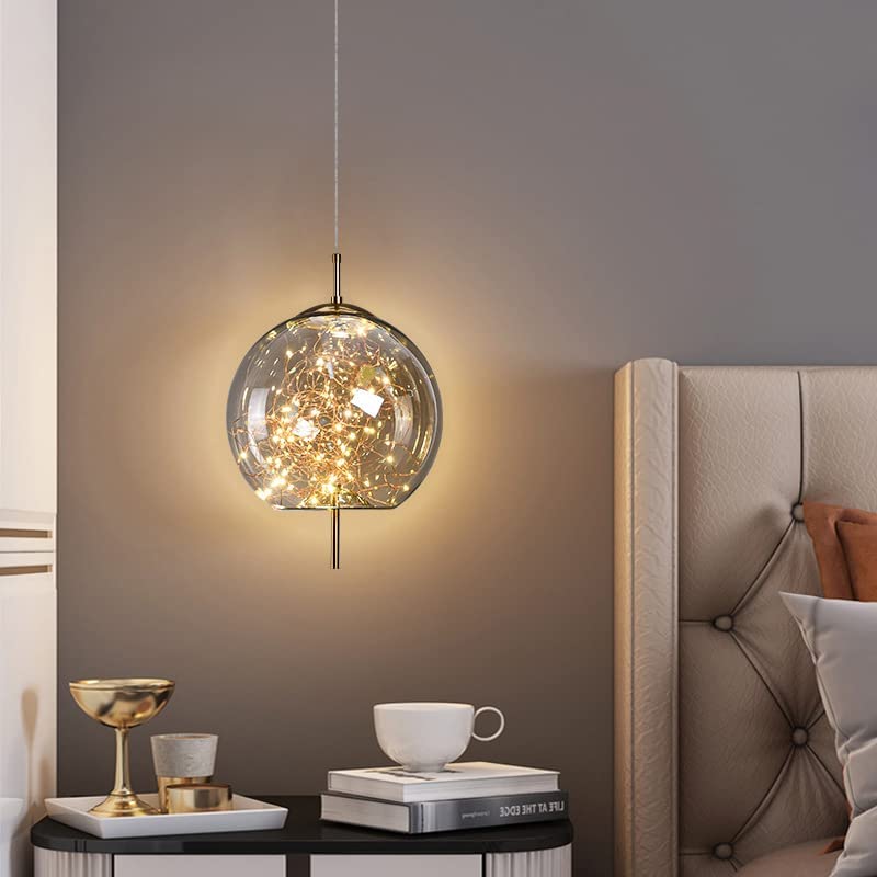 Elegancka Lampka Wisząca LED Ze Szkła - Oświetlenie Do Salonu I Sypialni