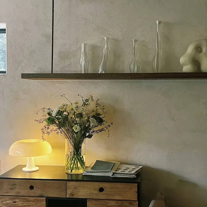 Elegancka Przenośna Lampa Grzybkowa LED z Energooszczędnym Oświetleniem, Ciepłe Światło, Bezprzewodowa, Idealna do Wnętrz i na Taras