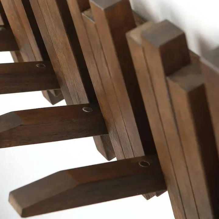 Elegancki Wieszak Stojący na Ubrania z Naturalnego Drewna - Składany i Funkcjonalny 5