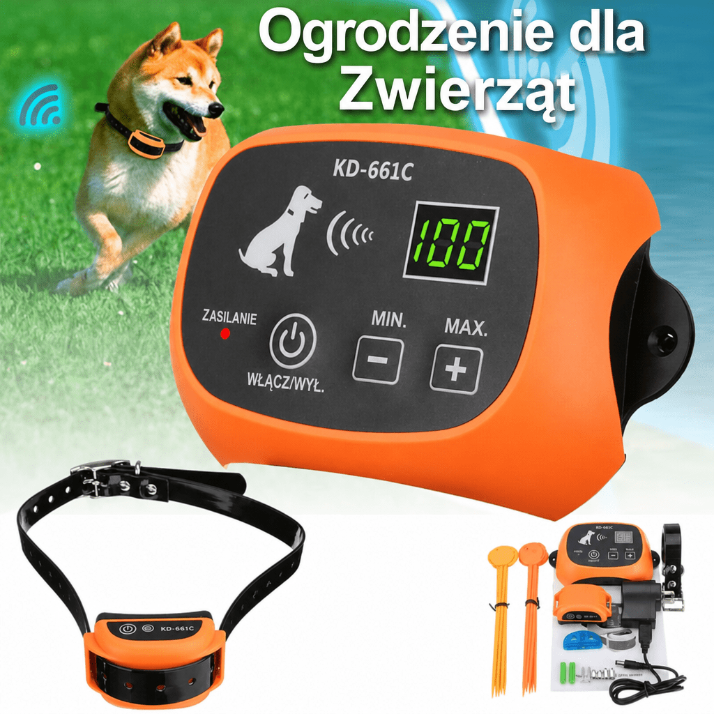 Elektroniczne Ogrodzenie dla Psa z Regulowaną Obrożą – Zasięg do 16,9 m