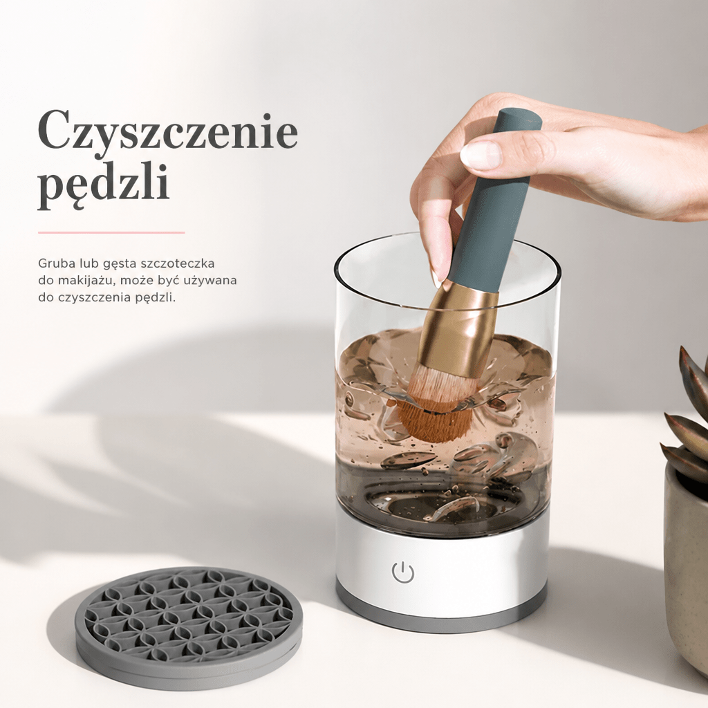 Elektryczna Myjka do Pędzli do Makijażu – Obrotowy, z Zasilaniem USB