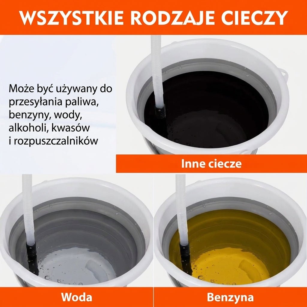 Elektryczna Pompa Syfonowa Do Paliwa i Wody – Przenośna, Zasilana Bateriami, 9,1 l/min 3