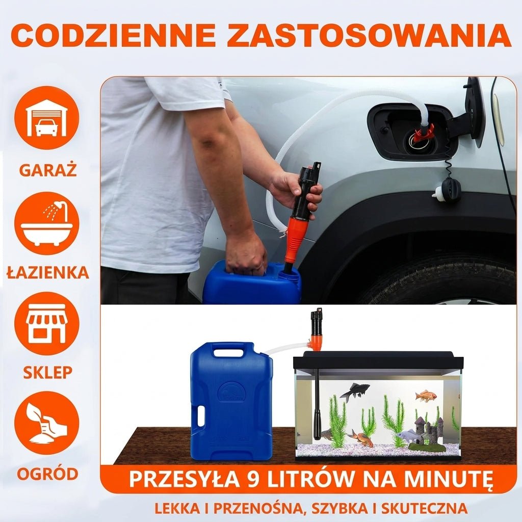 Elektryczna Pompa Syfonowa Do Paliwa i Wody – Przenośna, Zasilana Bateriami, 9,1 l/min 5