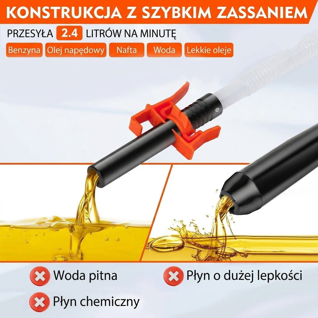 Elektryczna Pompa Syfonowa Do Paliwa i Wody – Przenośna, Zasilana Bateriami, 9,1 l/min 6
