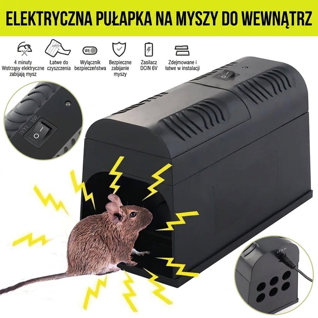 Elektryczna Pułapka na Myszy z Czujnikiem Ruchu – Bezpieczna i Wielokrotnego Użytku do Domu 4