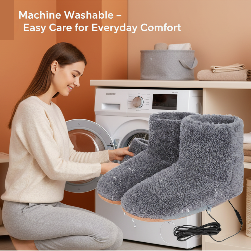 Elektryczne Podgrzewane Kapcie z USB HeatComfort - Regulowane Ogrzewanie do 45°C dla Ciepłych Stóp 3