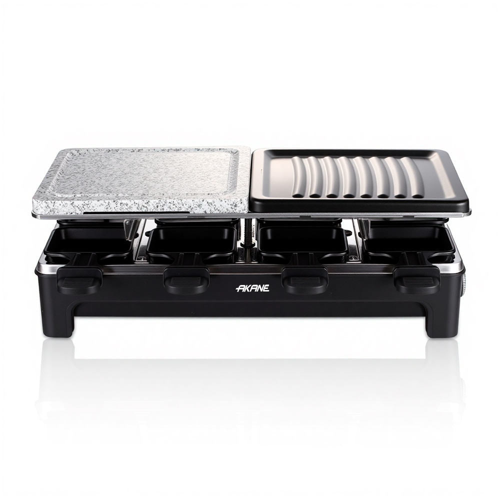 Elektryczny Grill Domowy z Odwracalną Płytą i 8 Tacami 1500W 2