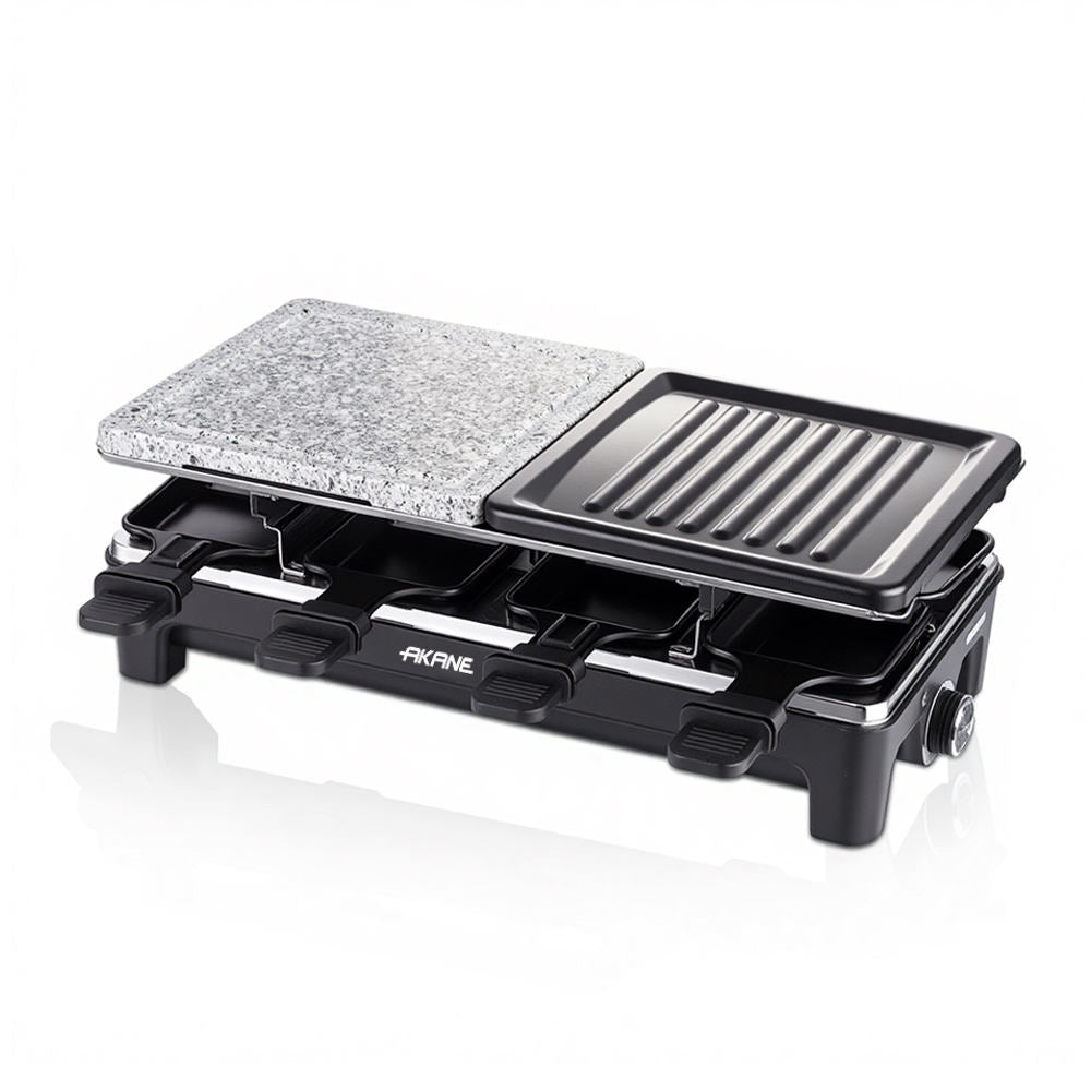 Elektryczny Grill Domowy z Odwracalną Płytą i 8 Tacami 1500W 3