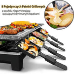 Elektryczny Grill Domowy z Odwracalną Płytą i 8 Tacami 1500W 8