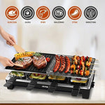 Elektryczny Grill Domowy z Odwracalną Płytą i 8 Tacami 1500W 10