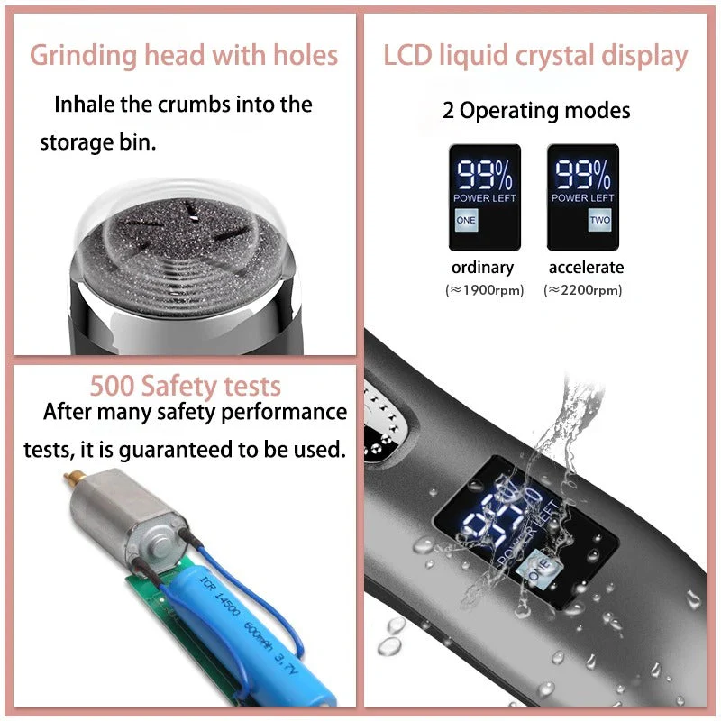 Elektryczny Pilnik Do Stóp - Ergonomiczny, Wodoodporny, Z Dwiema Prędkościami 8