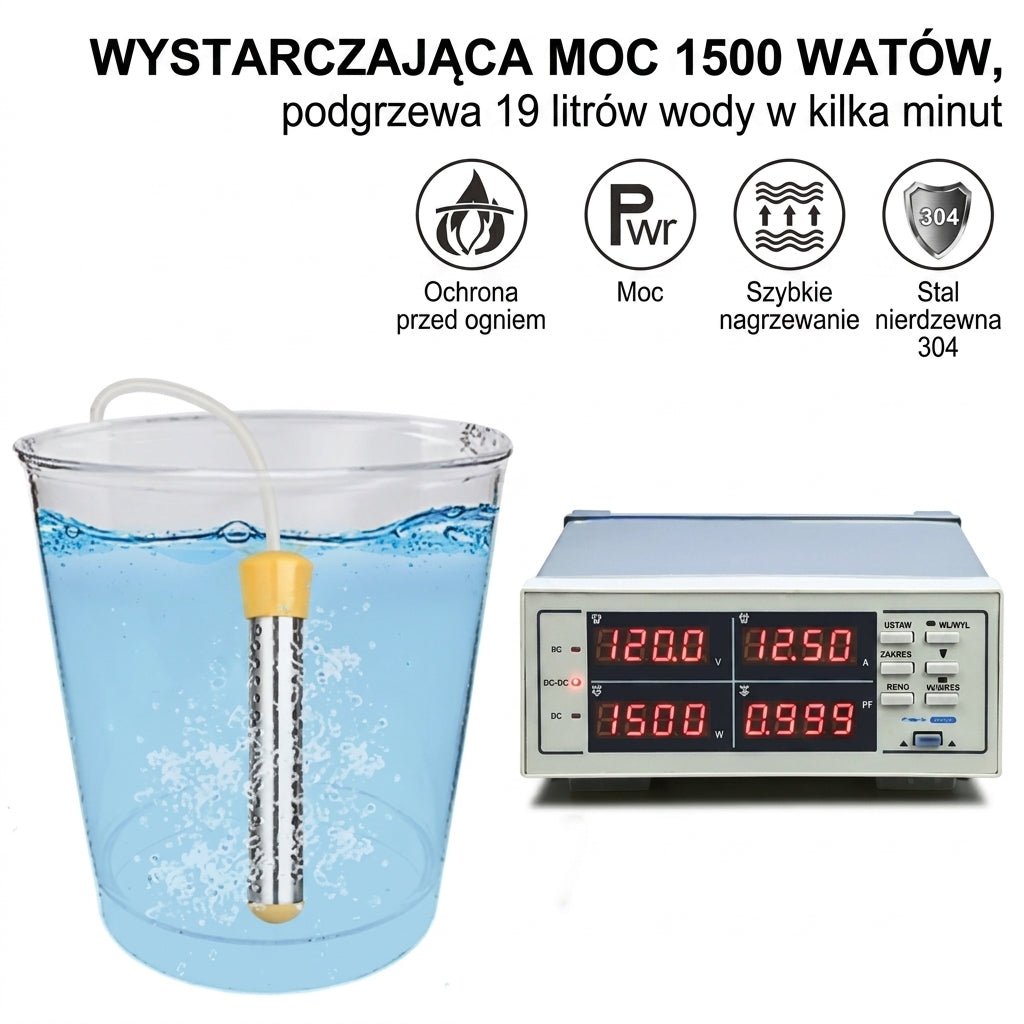 Elektryczny Podgrzewacz Wody 2500 W – Pływający Zanurzeniowy do Łazienki i Kempingu 6