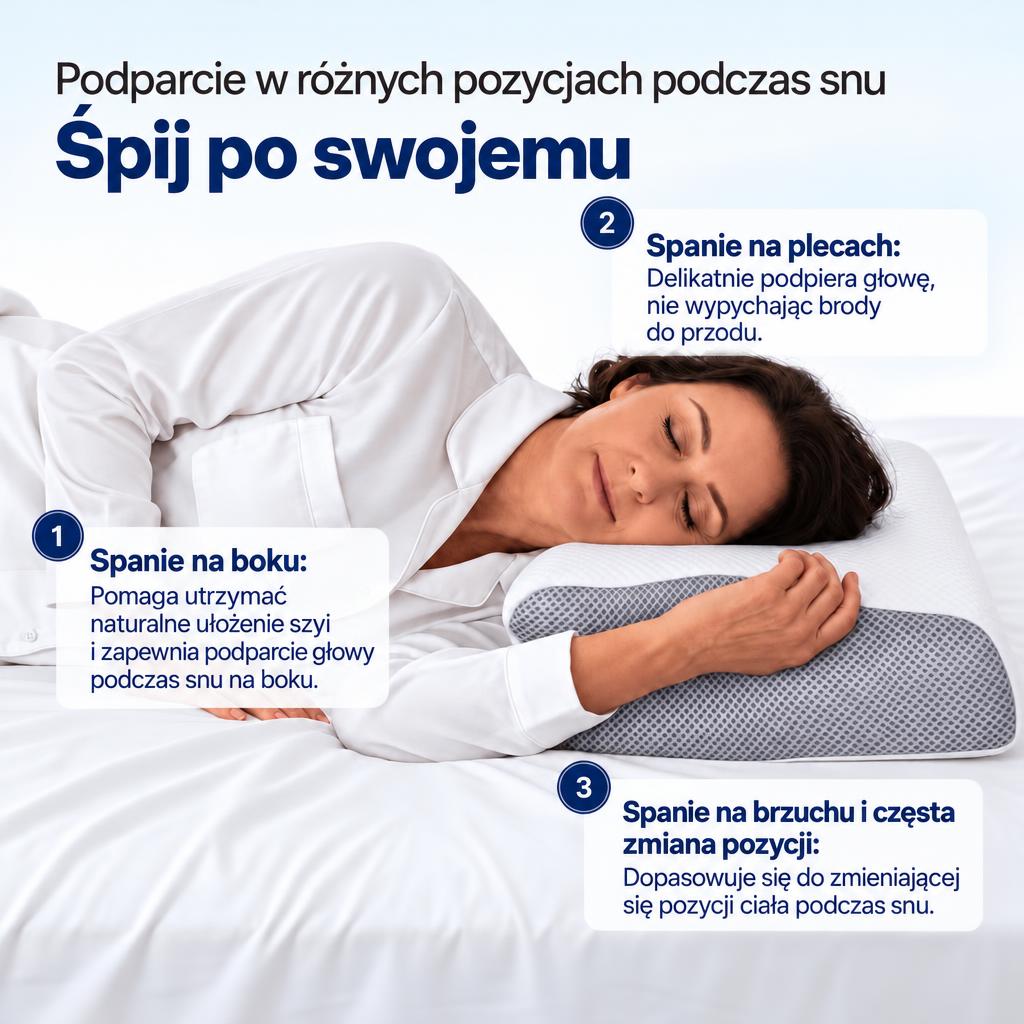 Ergonomiczna poduszka do snu z oddychającego materiału dla lepszego wypoczynku 12