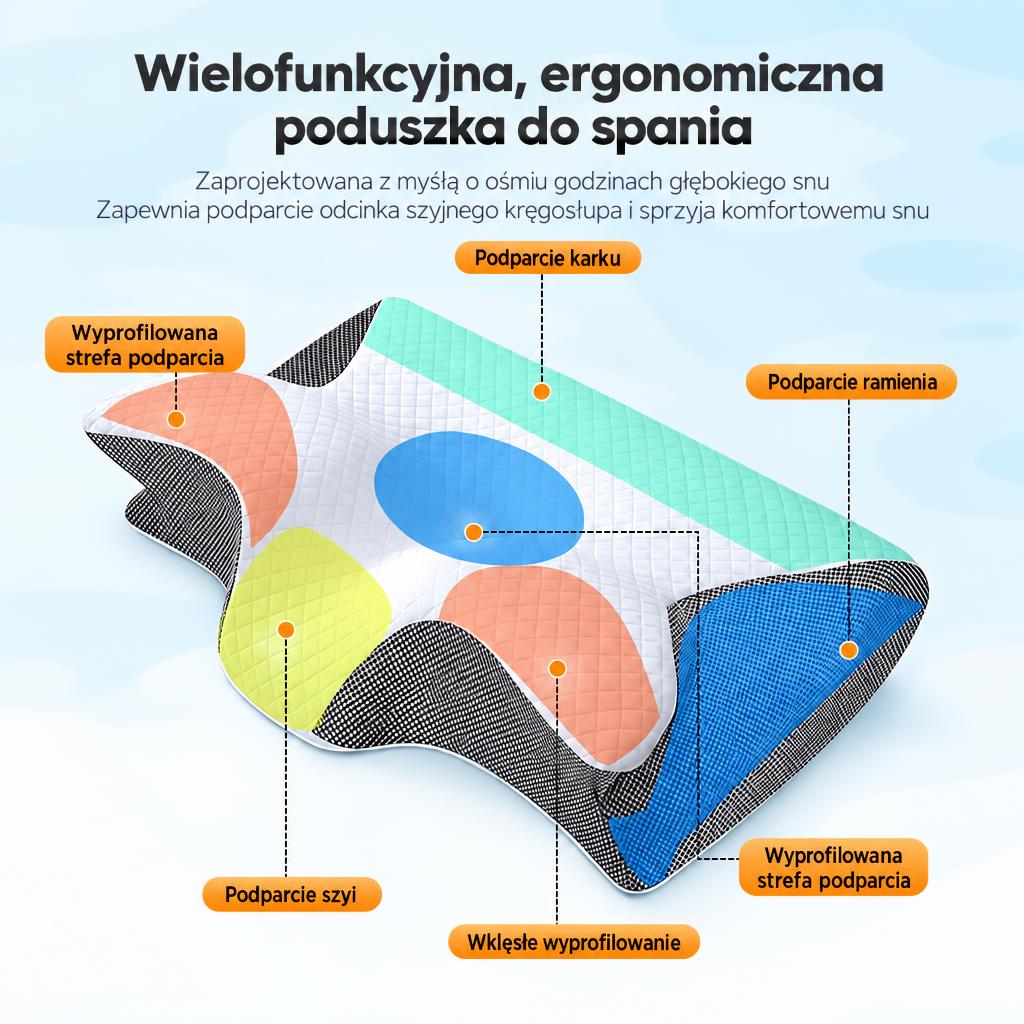 Ergonomiczna poduszka do snu z oddychającego materiału dla lepszego wypoczynku 8