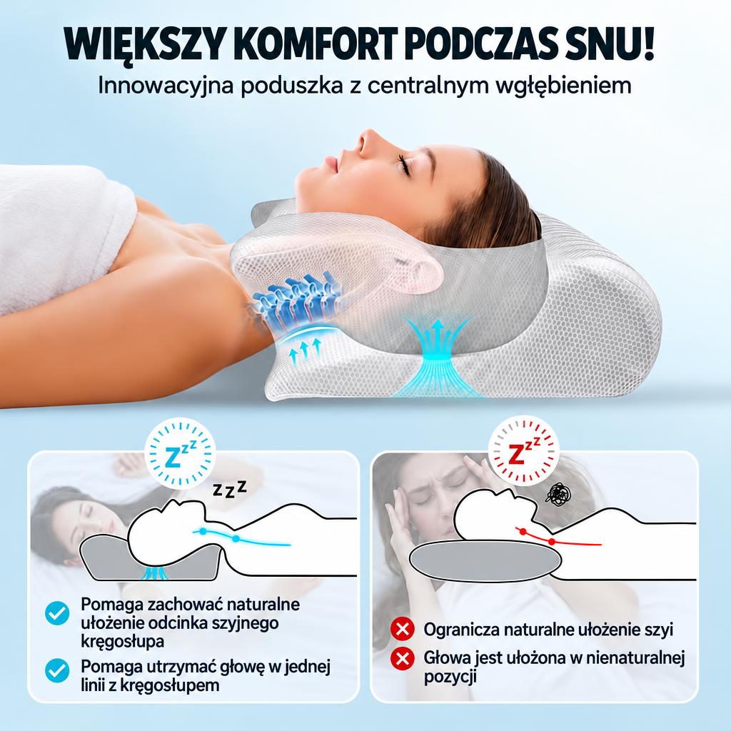 Ergonomiczna poduszka do snu z oddychającego materiału dla lepszego wypoczynku 10