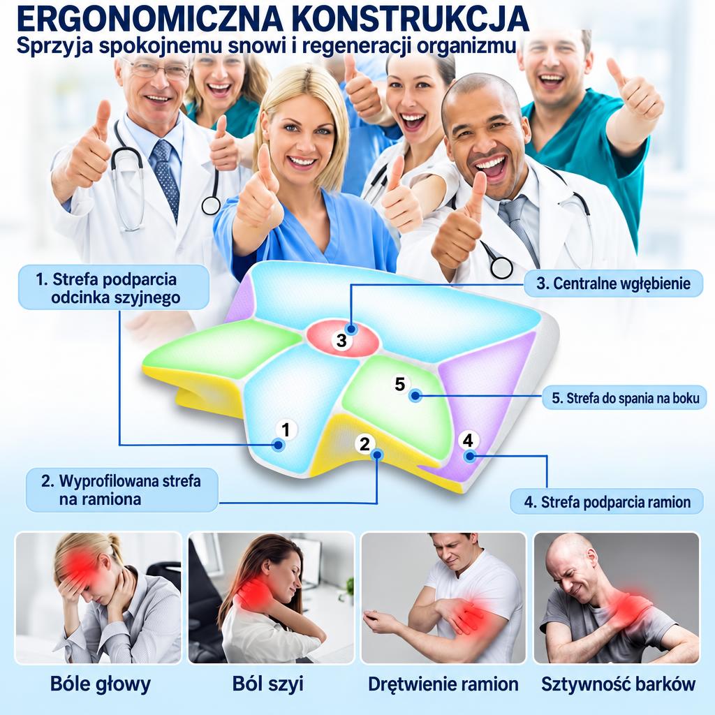 Ergonomiczna poduszka do snu z oddychającego materiału dla lepszego wypoczynku 14