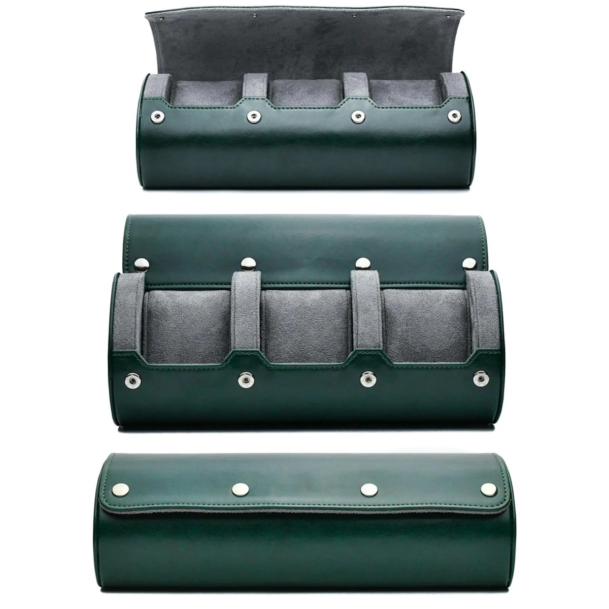 Etui na Zegarki Podróżne z Przesuwanymi Poduszkami i Miękkim Wnętrzem Zamszowym 4