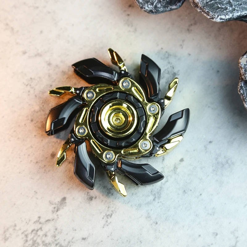 Fidget Spinner Metalowy ze Skrzydełkami – Cichy, Kompaktowy do Rąk, Idealny do Skupienia 3