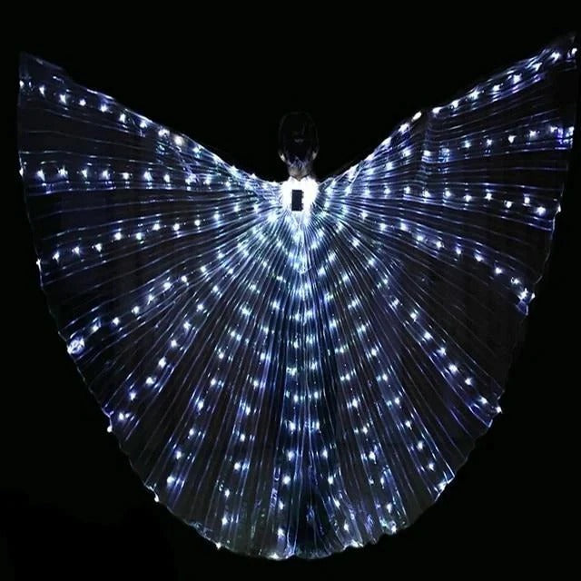 Fluorescencyjne Skrzydła Motyla LED z Wielokolorowym Oświetleniem i Regulowanymi Paskami 4