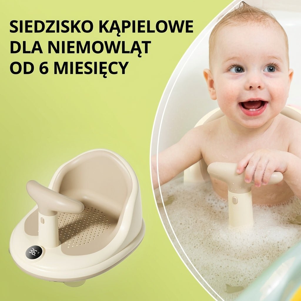 Fotelik do Kąpieli dla Dzieci z Termometrem – Antypoślizgowe Przyssawki i Ergonomiczne Oparcie 6