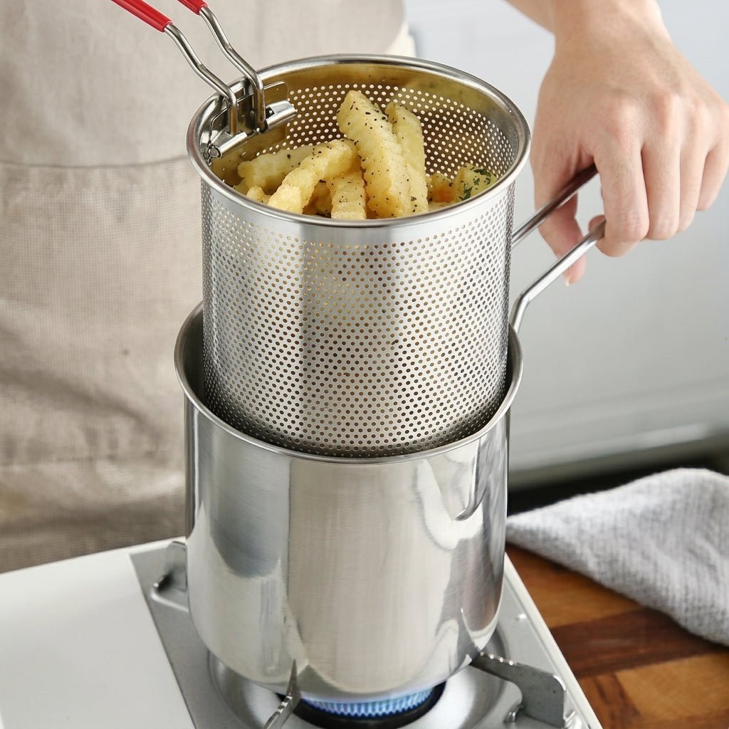 Frytownica Olejowa Mini 1200 ml ze Stali Nierdzewnej z Koszem Sitkowym – Idealna do Małych Kuchni 7