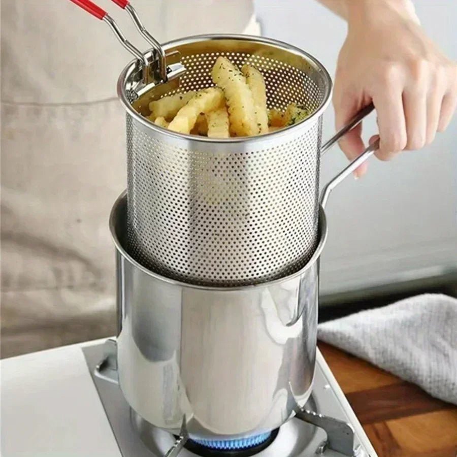 Frytownica Olejowa Mini 1200 ml ze Stali Nierdzewnej z Koszem Sitkowym – Idealna do Małych Kuchni 2
