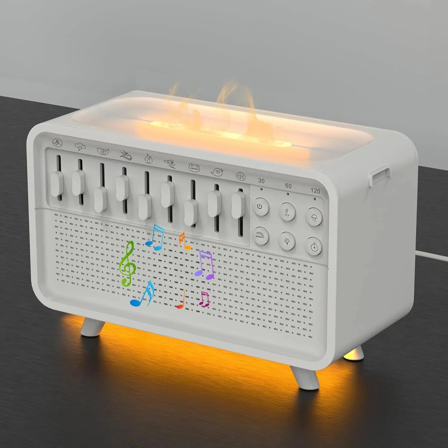 Generator Białego Szumu z Nawilżaczem Powietrza i Lampką Nocną – 8 Dźwięków, Bluetooth, Dyfuzor Aromatów 0