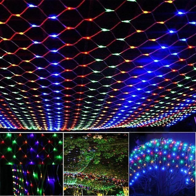 Girlanda Świetlna Solarne z Siatki – Oświetlenie Zewnętrzne na Wydarzenia, Wodoodporna, 200 LED 2