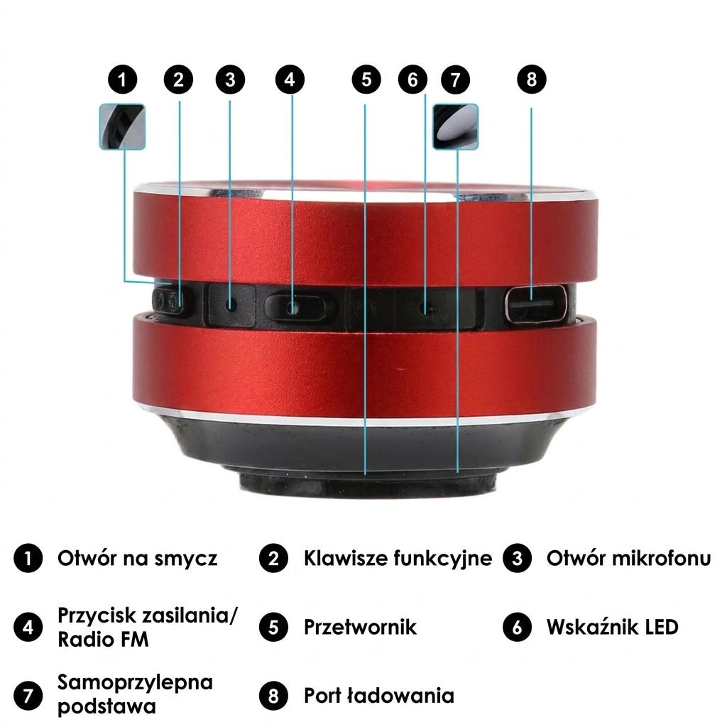 Głośnik Bluetooth Przenośny – Indukcyjny, Bezprzewodowy Konwerter Powierzchniowy 7