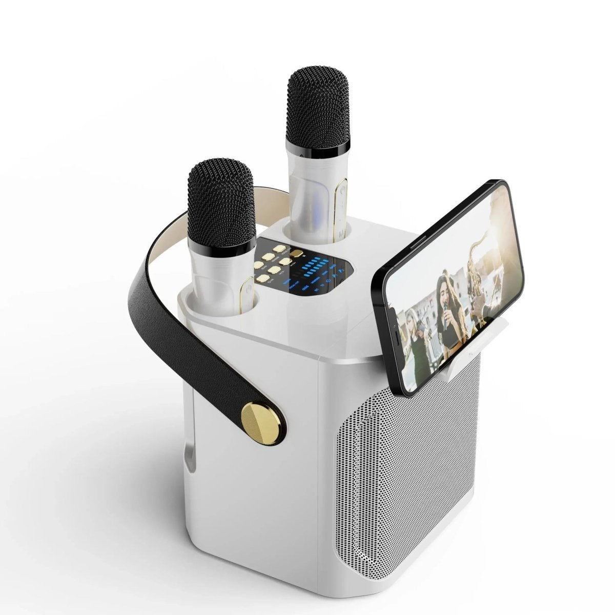 Głośnik Bluetooth Przenośny z Dźwiękiem 360° i Podwójnym Mikrofonem – Idealny do Karaoke 4