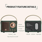 Głośnik Bluetooth Retro – Bezprzewodowy, Przenośny z Wbudowanym Mikrofonem 2