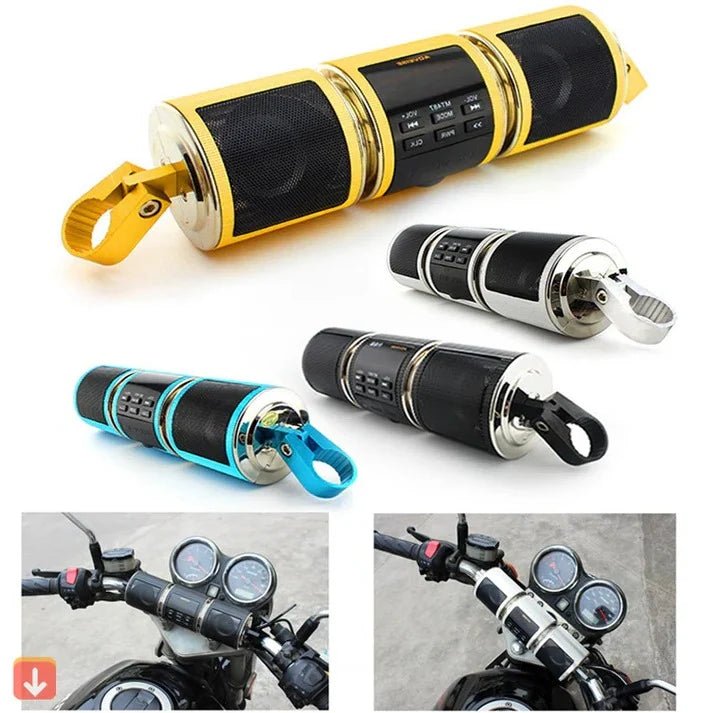 Głośnik Bluetooth do Motocykla z Radiem FM – Wodoodporny, Łatwy Montaż na Kierownicy 1
