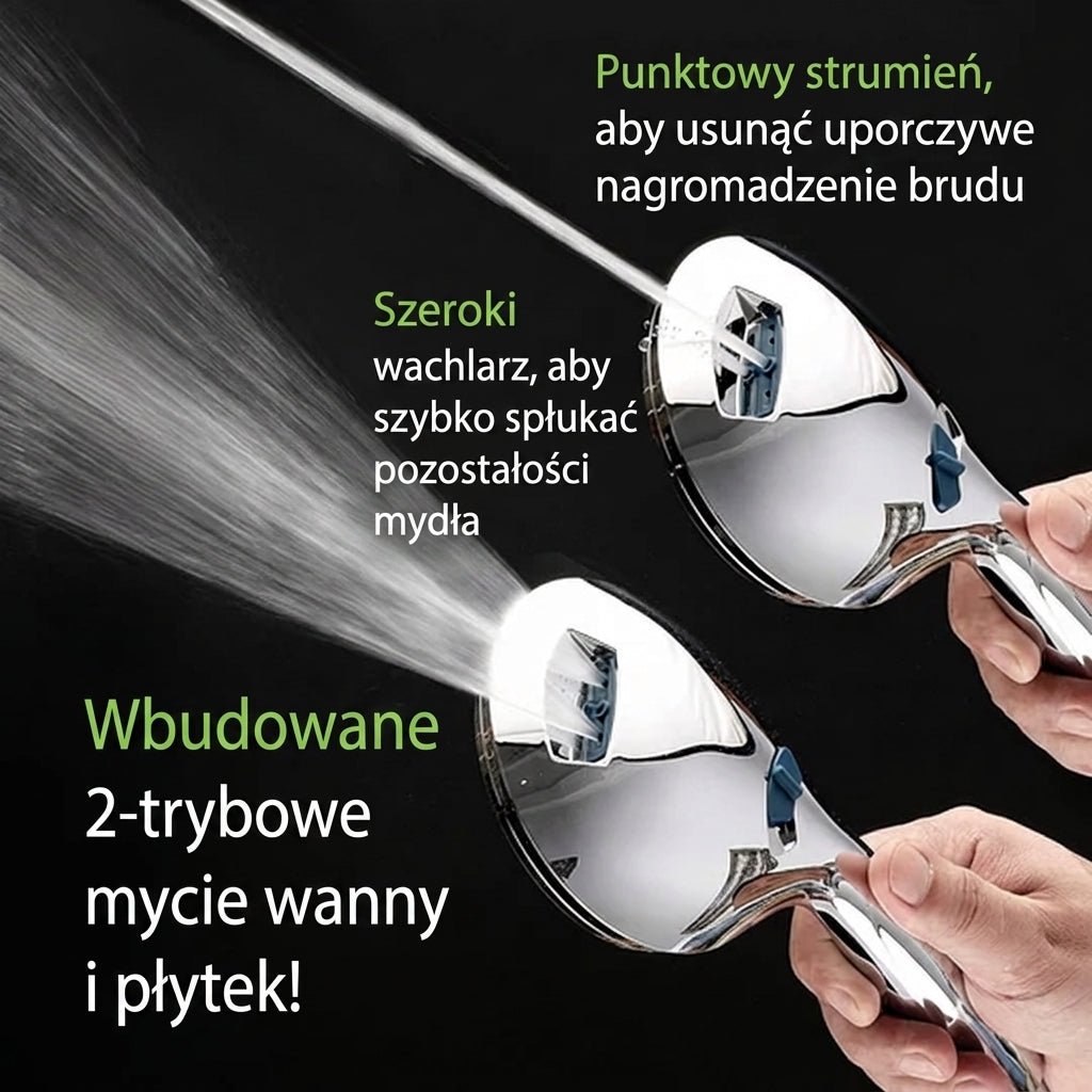 Głowica Prysznicowa Ręczna z Regulacją Ciśnienia i 8 Trybami Natrysku, Wąż 1,8 m 7
