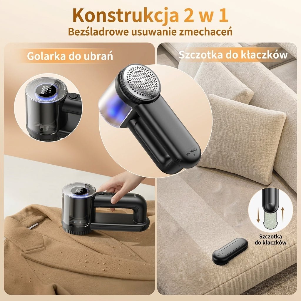 Golarka Do Tkanin Z 6-Ostrzami i 3 Prędkościami – Do Swetrów i Tapicerki z Wyświetlaczem LED 2