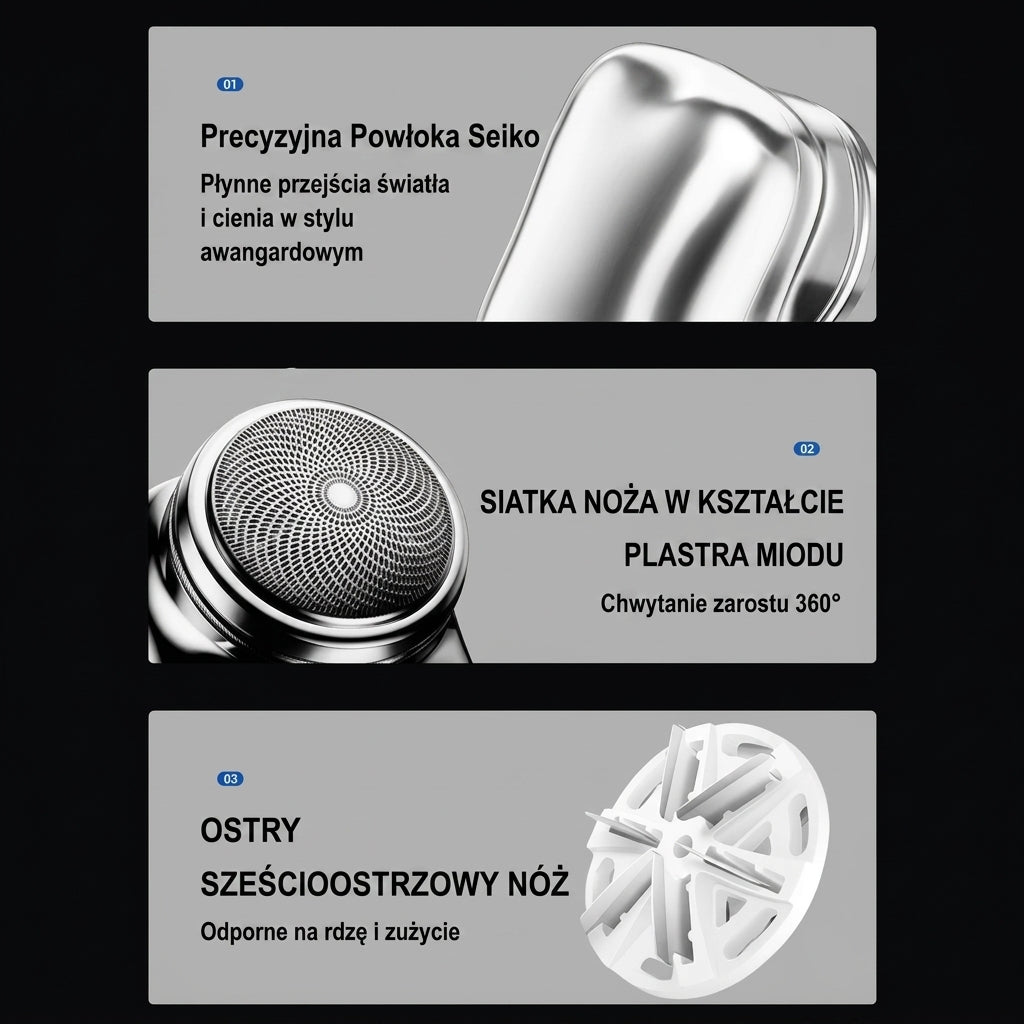 Golarka Elektryczna Męska Mini-Shave – Wodoodporna, Szybkie Ładowanie, Kompaktowa 4