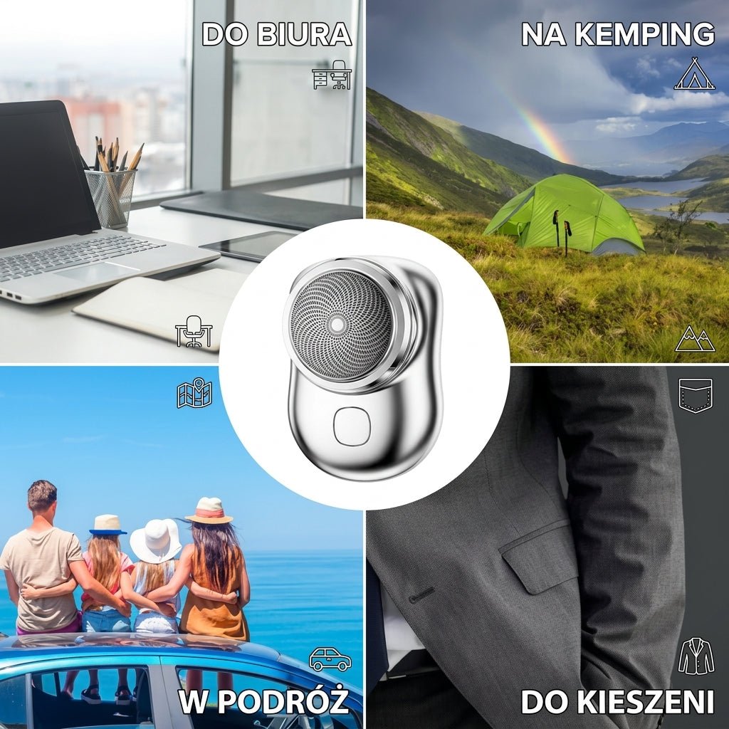 Golarka Elektryczna Męska Mini-Shave – Wodoodporna, Szybkie Ładowanie, Kompaktowa 8