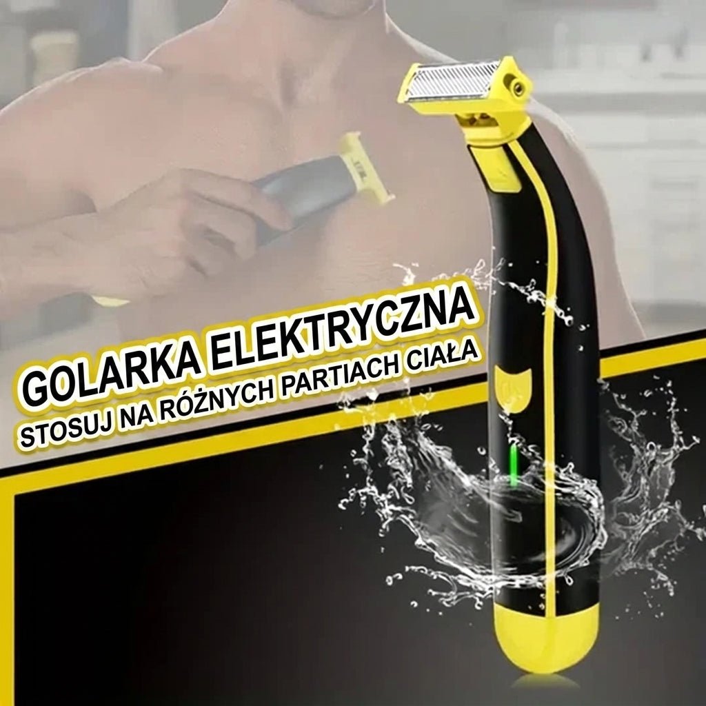 Golarka Elektryczna Męska z Trymerem – Do Użytku na Mokro i na Sucho, 4 Wymienne Głowice 4