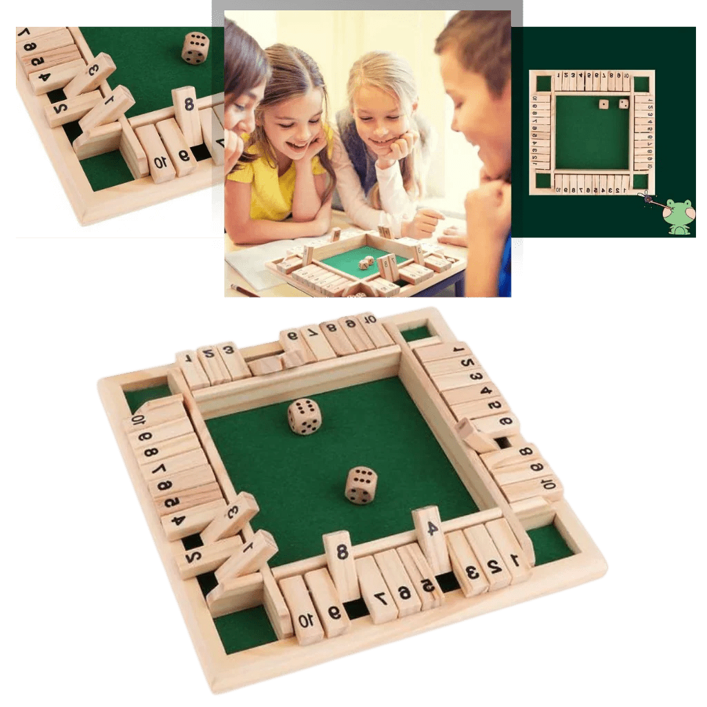 Gra Edukacyjna dla Dzieci do Nauki Matematyki – Drewniana Gra w Kości dla 2-4 Graczy 0