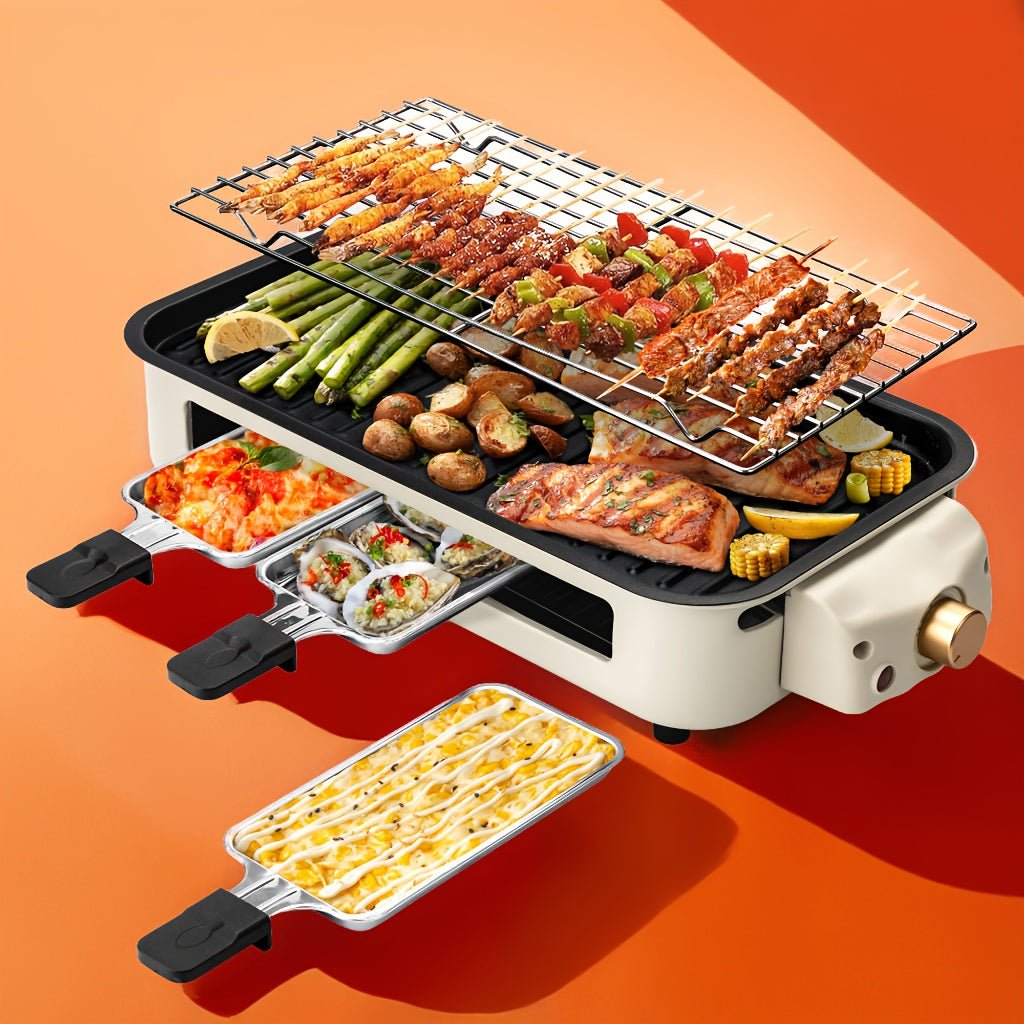 Grill Elektryczny Bezdymny 1500 W – Domowy Grill z Nieprzywierającą Płytą do Wnętrz 0