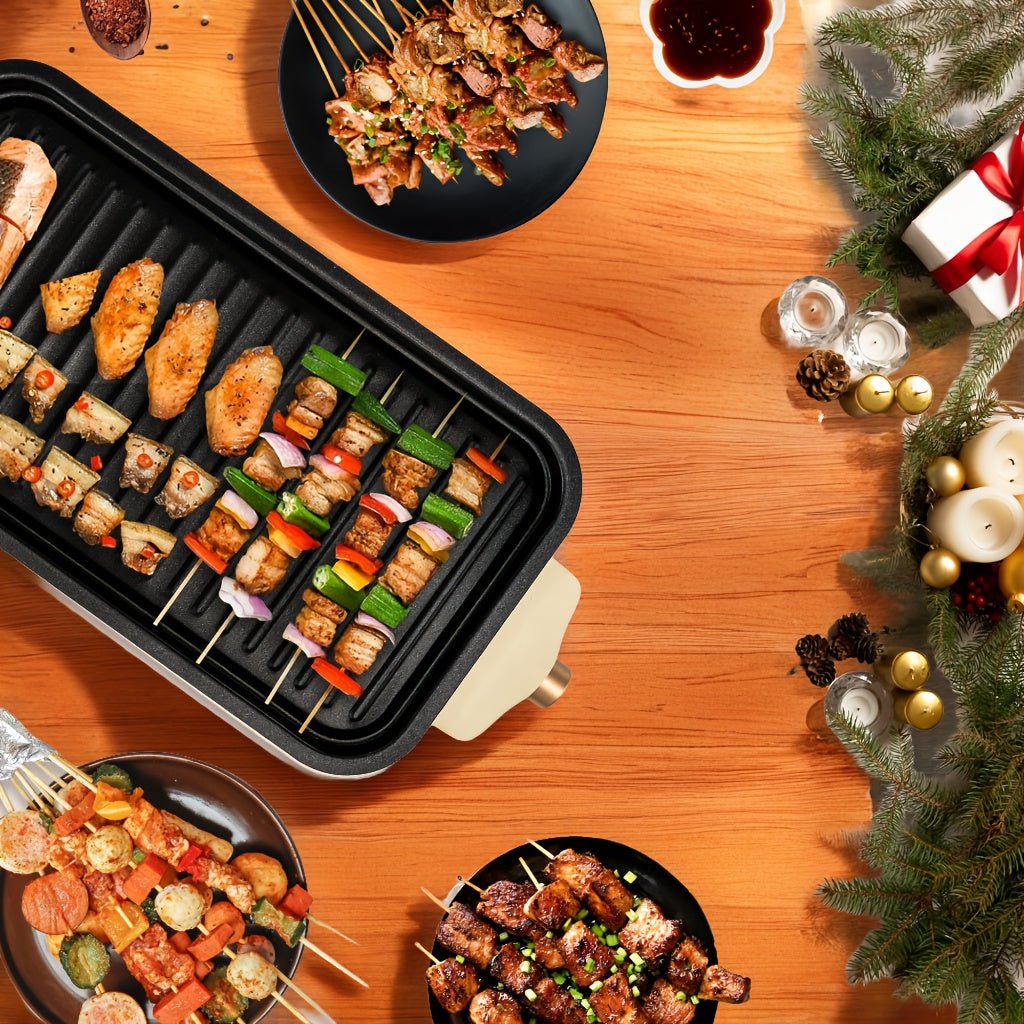 Grill Elektryczny Bezdymny 1500 W – Domowy Grill z Nieprzywierającą Płytą do Wnętrz 2